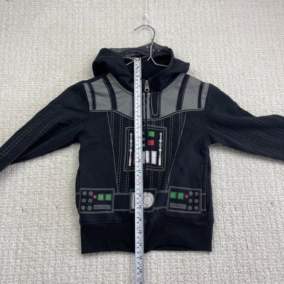VTG Star Wars Hoodie Boys Sz 3 Black Darth Vader Zip Up Graphic Lucasfilm - Picture 9 of 15